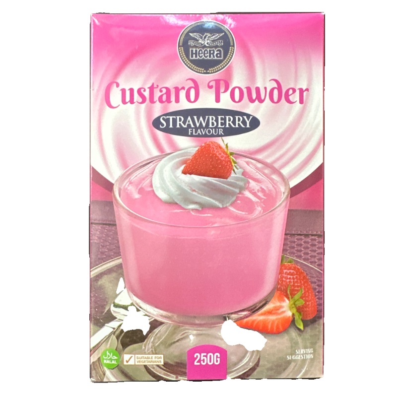 Heera custard powder strawberry - 250g
