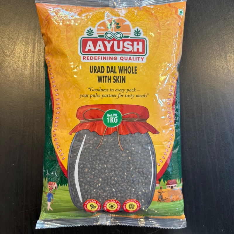 Aayush Urid dal whole with skin - 1kg