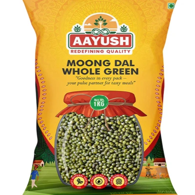 Aayush Moong Dal Whole Green 1kg