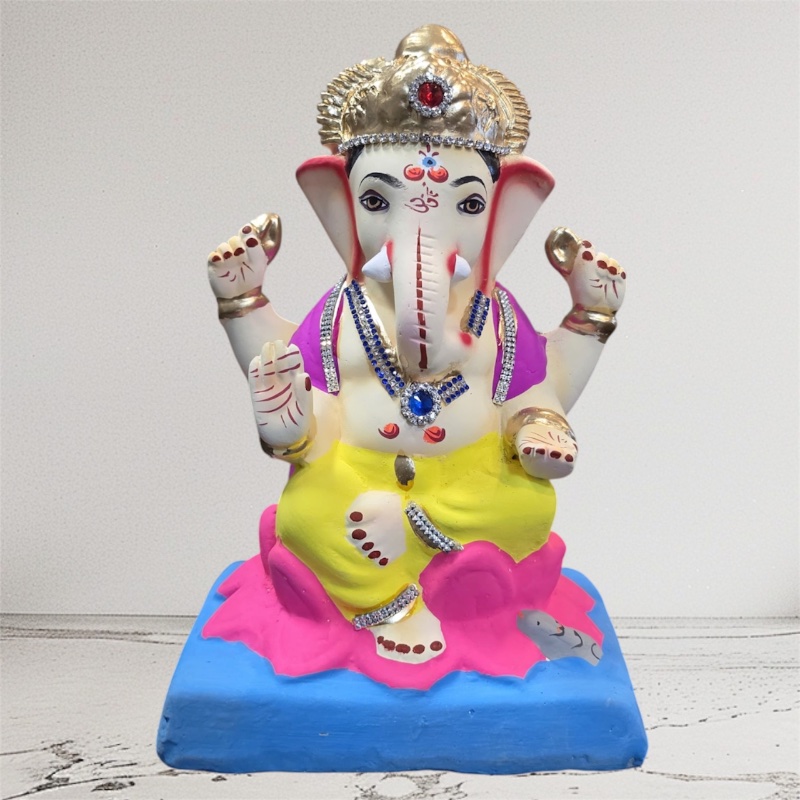 Ganesha Eco friendly Ganesh idol - 10 inch (shadu soil) #2004