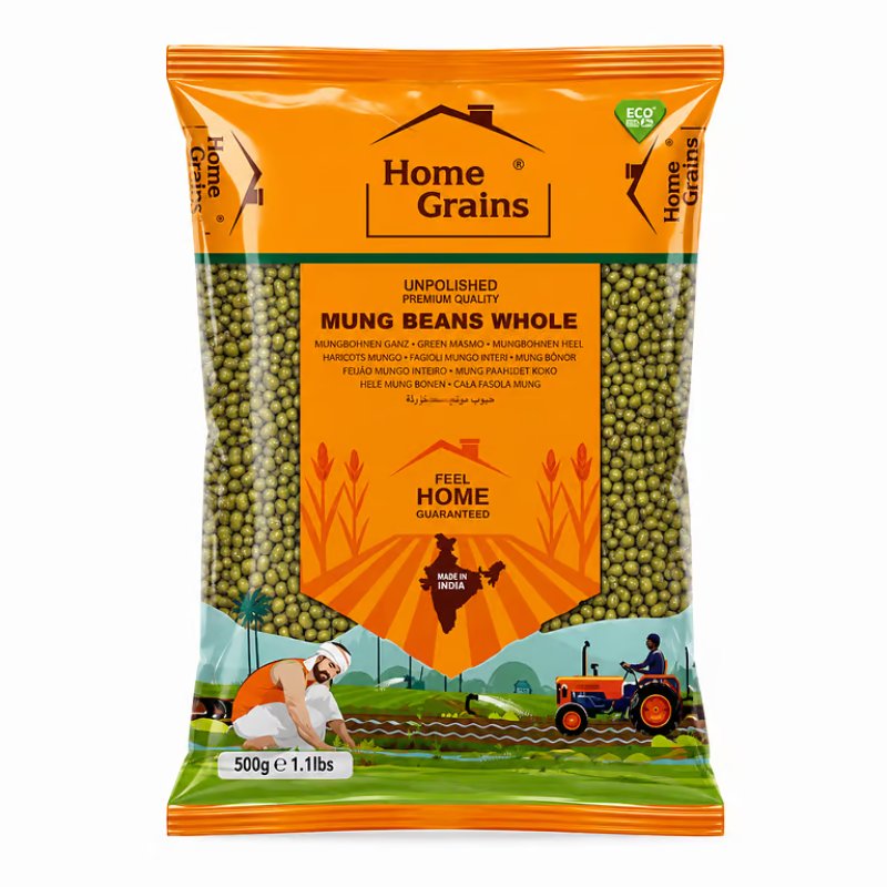 Home Grains - Moong beans whole (unpolished) 500g