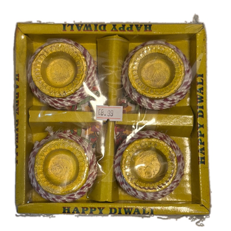 Diwali fancy matki diya (set of 4) green
