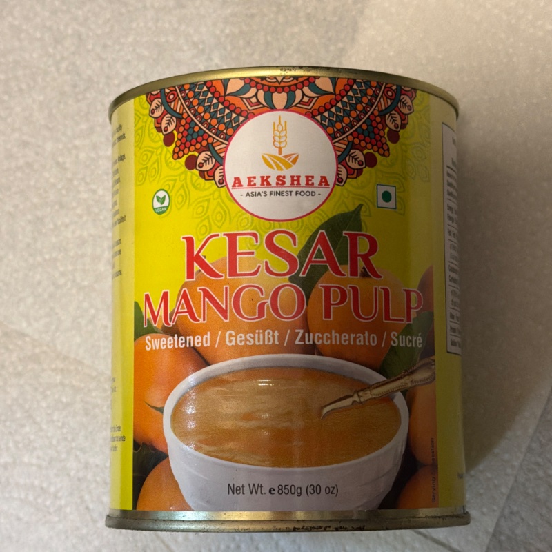 Aekshea kesar mango pulp sweetened 850g